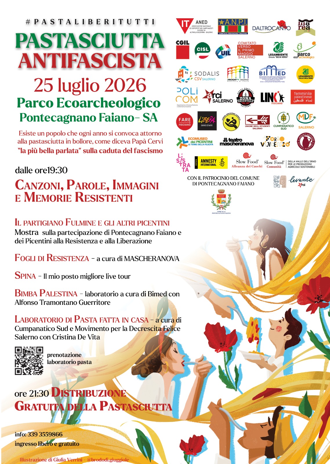 25 luglio 2026: Laboratorio Pastasciutta Antifascista al Parco Ecoarcheologico di Pontecagnano (SA)